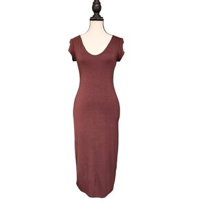 See you Monday Women's Chestnut Brown Midi Dress Medium